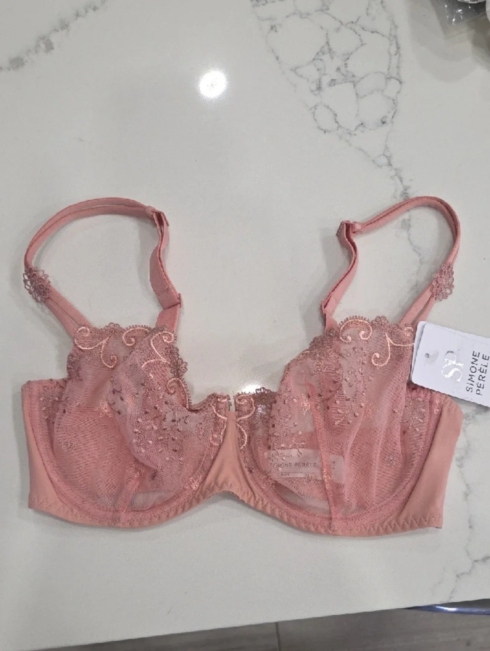 Simone Perele Rose Pink Lace Underwire Bra - Picture 1 of 3